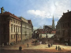 Vienna, the Lobkowitzplatz by Bernardo Bellotto Oil Painting