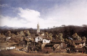 View of Gazzada near Varese Oil painting by Bernardo Bellotto
