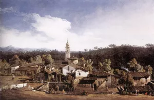 View of Gazzada near Varese by Bernardo Bellotto Oil Painting
