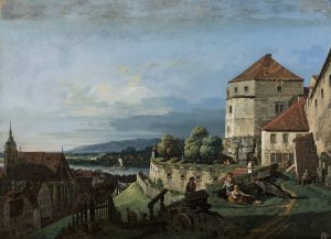 View of Pirna in Saxony by Bernardo Bellotto Oil Painting
