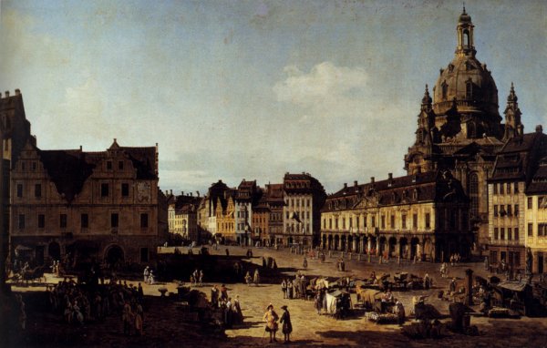 Main Product Photo of View of the New Market in Dresden Painting by Bernardo Bellotto