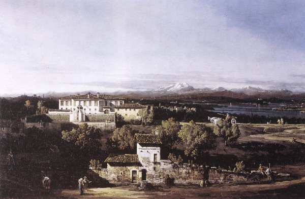 Main Product Photo of View of the Villa Cagnola at Gazzada near Varese Painting by Bernardo Bellotto