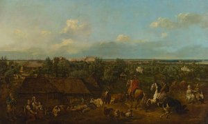 View of Ujazdow and lazienki by Bernardo Bellotto Oil Painting