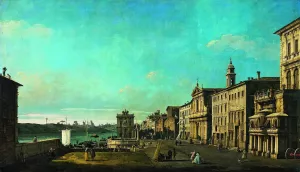 View of Via di Ripetta in Rome by Bernardo Bellotto Oil Painting