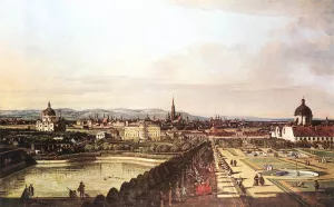 View of Vienna from the Belvedere by Bernardo Bellotto - Oil Painting Reproduction