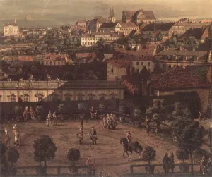 View of Warsaw from the Royal Palace Detail by Bernardo Bellotto Oil Painting