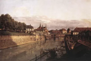 Zwinger Waterway by Bernardo Bellotto Oil Painting