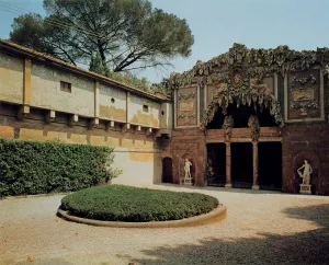 Exterior View of the Grotto by Bernardo Buontalenti Oil Painting