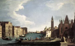 The Grand Canal with the Church of La Carita Oil painting by Bernardo Canal