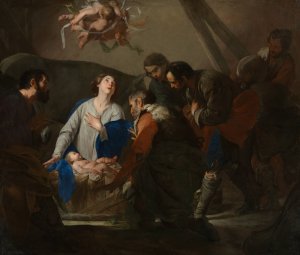Adoration of the Shepherds by Bernardo Cavallino Oil Painting