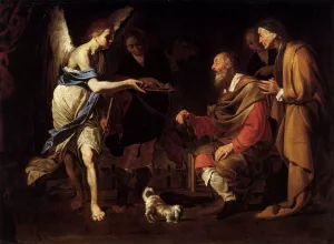 Curing of Tobias by Bernardo Cavallino Oil Painting