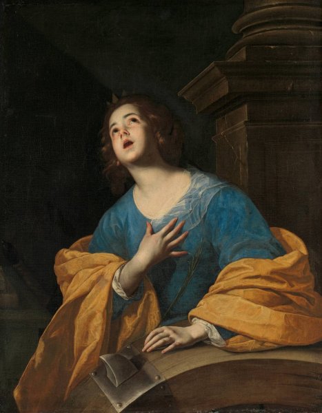 Saint Catherine of Alexandria by Bernardo Cavallino - Hand-Painted Oil Painting Reproduction