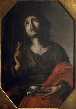 Saint John the Evangelist by Bernardo Cavallino Oil Painting