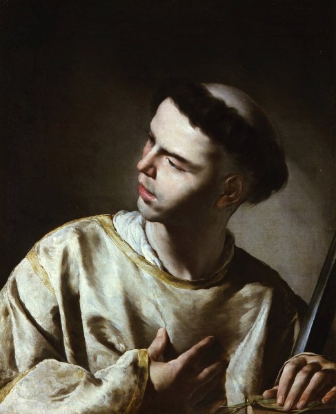 Saint Lawrence  by Bernardo Cavallino - Hand-Painted Oil Painting Reproduction