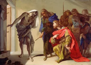 The Shade of Samuel Invoked by Saul by Bernardo Cavallino Oil Painting