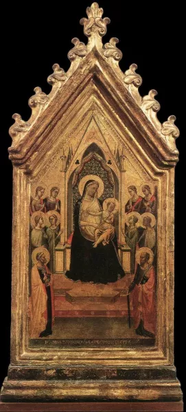 Madonna and Child Enthroned with Angels and Saints painting by Bernardo Daddi
