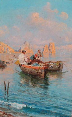 Motif of Capri by Bernardo Hay Oil Painting