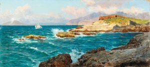 Sailing Ship by the Capri Coast Oil painting by Bernardo Hay