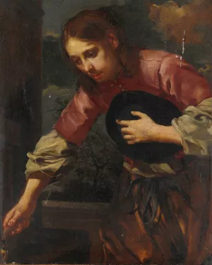 Boy With Hat by Bernardo Keilhau Oil Painting