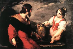 Christ and the Samaritan Woman by Bernardo Strozzi - Oil Painting Reproduction
