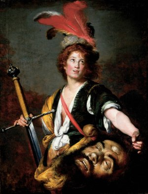 David with the Head of Goliath by Bernardo Strozzi Oil Painting