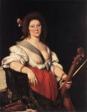 Gamba Player painting by Bernardo Strozzi