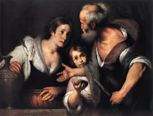 Prophet Elijah and the Widow of Sarepta by Bernardo Strozzi - Oil Painting Reproduction