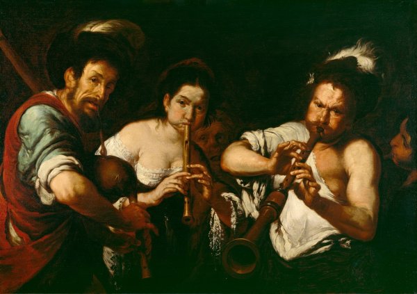 Main Product Photo of Street Musicians  Painting by Bernardo Strozzi