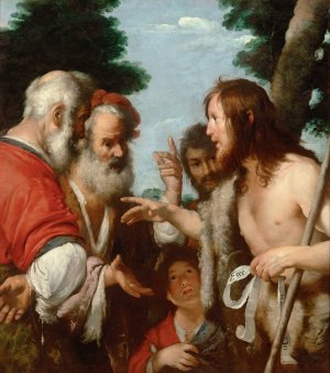 The Sermon Of St. John The Baptist by Bernardo Strozzi Oil Painting