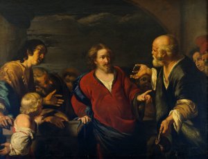 The Tribute Money by Bernardo Strozzi Oil Painting