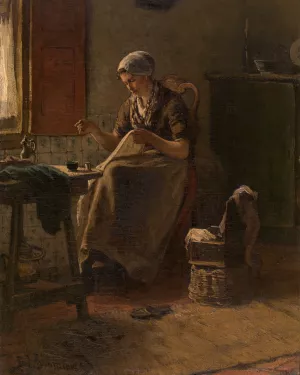 Interior by Bernardus Johannes Blommers Oil Painting