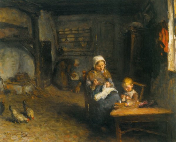 Main Product Photo of Mother's Little Helper Painting by Bernardus Johannes Blommers