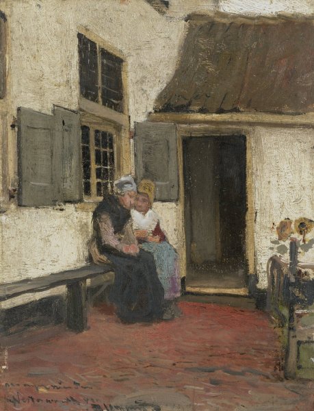 Neighborly Gossip  by Bernardus Johannes Blommers - Hand-Painted Oil Painting Reproduction