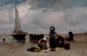 Seaside by Bernardus Johannes Blommers Oil Painting