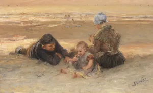 The Happy Family by Bernardus Johannes Blommers Oil Painting
