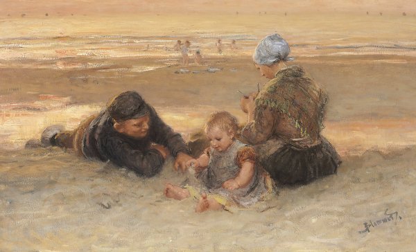 Main Product Photo of The Happy Family Painting by Bernardus Johannes Blommers