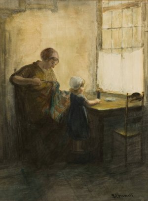 The Little Helper by Bernardus Johannes Blommers Oil Painting