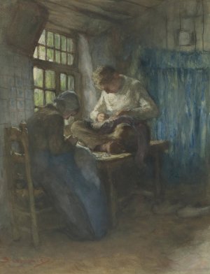 The town tailors by Bernardus Johannes Blommers Oil Painting