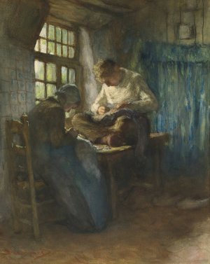 The Village Tailors by Bernardus Johannes Blommers Oil Painting