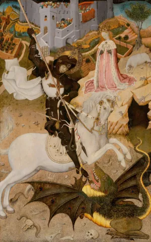 Saint George and the Dragon by Bernat Martorell Oil Painting