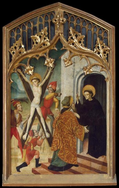 St Vincent the Martyr and St Vincent Ferrer by Bernat Martorell - Hand-Painted Oil Painting Reproduction