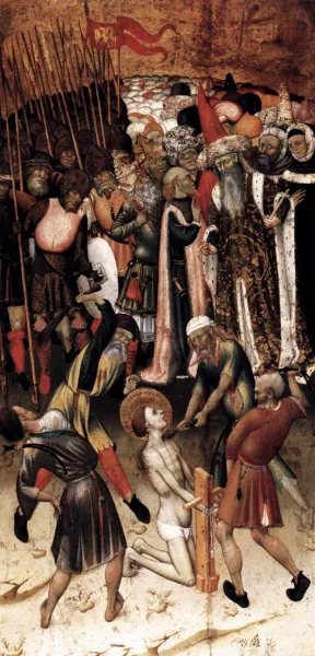The Flagellation of St George Oil painting by Bernat Martorell
