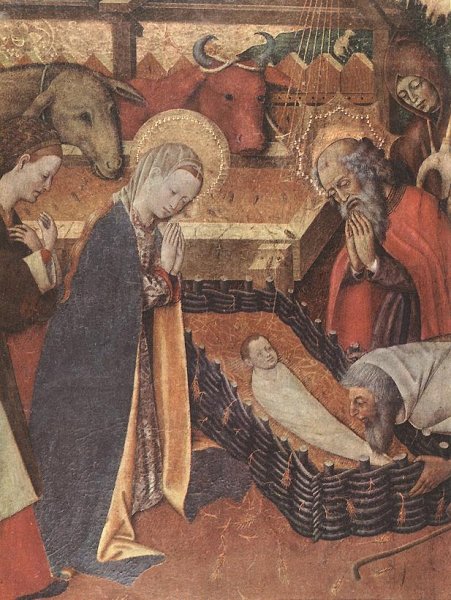 The Nativity Detail by Bernat Martorell - Hand-Painted Oil Painting Reproduction