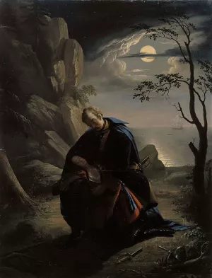 Swedish Soldier And Polish Girl by Berndt Abraham Godenhjelm Oil Painting
