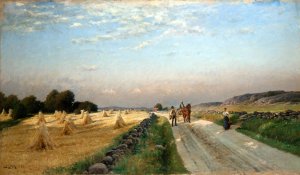 Autumn Landscape from Hisingen, GOteborg by Berndt Lindholm Oil Painting