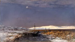 November Evening at Hisingsvassen, Gothenburg Oil painting by Berndt Lindholm