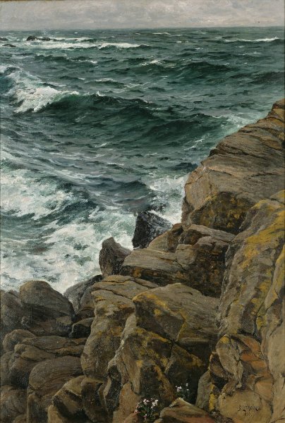 View of the Kattegat  by Berndt Lindholm - Hand-Painted Oil Painting Reproduction