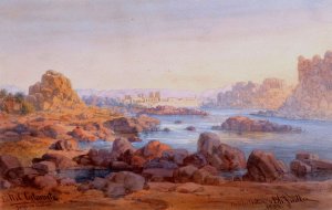 Nil Cataracte, Grenze von Nubien by Bernhard Fiedler Oil Painting