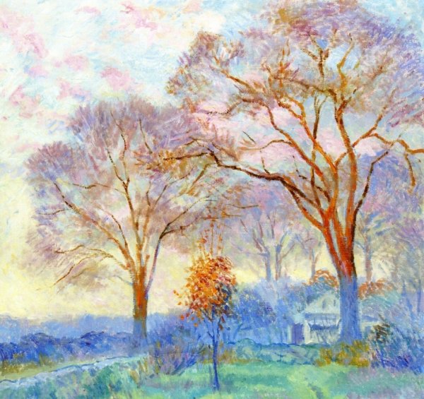 Elms at Sunrise by Bernhard Gutmann - Hand-Painted Oil Painting Reproduction