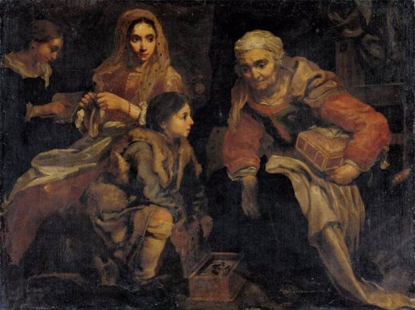 Interior Scene by Bernhard Keil - Hand-Painted Oil Painting Reproduction